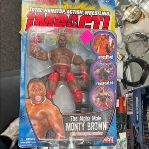 TNA Impact Wrestling Monty Brown Action Figure - Red and Black 0154